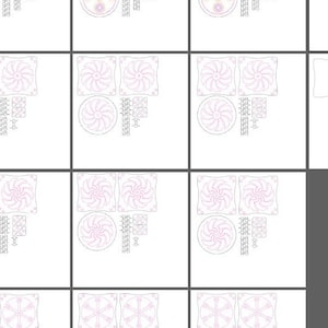 May include: A digital download of 10 laser cut designs for creating decorative wall art. The designs include a bicycle, a fan, and a gear. The designs are in black and white.
