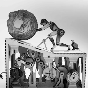 DIGITALE DATEI - Sisyphus Automata - Kinetische Skulptur - Laser Cutter Dateien - Anleitung enthalten
