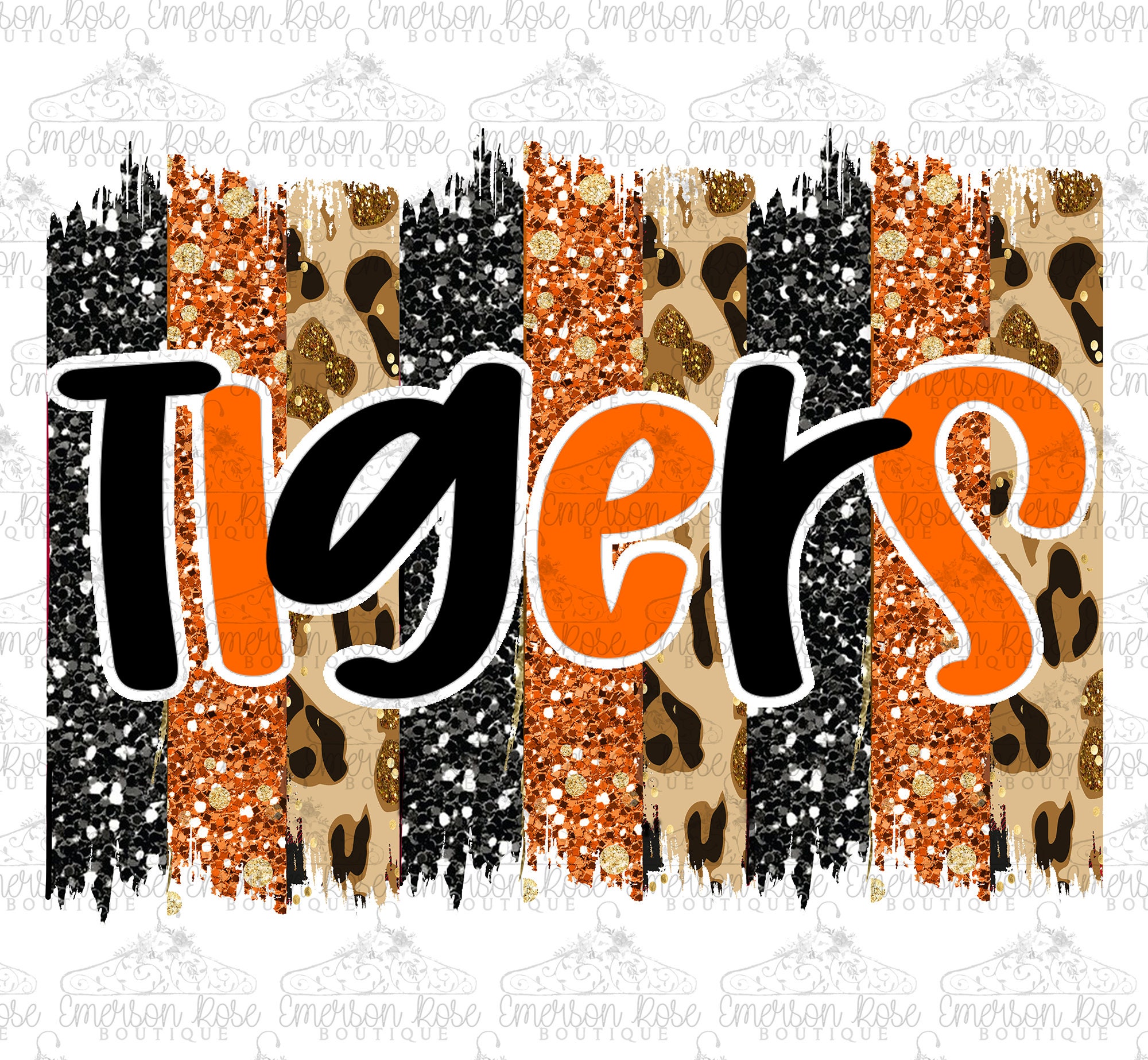 Go Tigers Team Glitter Background Sublimation Orange | Etsy