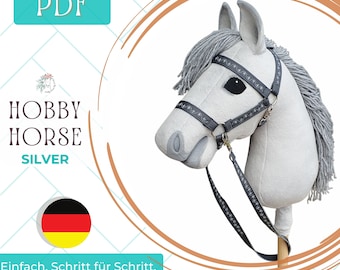 German: Hobby Horse sewing pattern, Stick Horse tutorial for creative teenager, Realistic plush animal pattern in GE, Gift for horse lover
