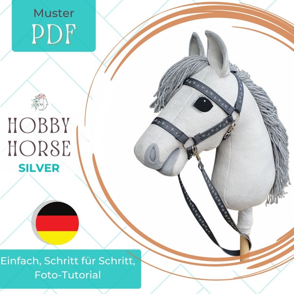 German: Hobby Horse sewing pattern, Stick Horse tutorial for creative teenager, Realistic plush animal pattern in GE, Gift for horse lover