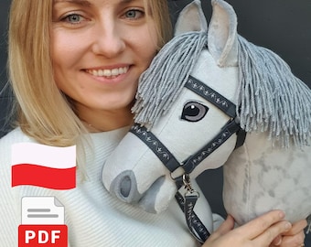 Polnisch: Steckenpferd Silber PDF-Schnittmuster und Anleitung, DIY-Steckpferd-Vorlage, Geschenk für kreative Menschen, Spielzeug selber machen für Kinder
