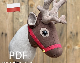 Rentier am Stiel Schnittmuster: DIY Weihnachten Plüschtier PDF Pattern