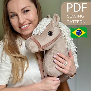Hobby Horse Sewing Pattern & Foto Tutorial, PDF Instructions in Brazilian Portuguese, Best pretend play toys for kids, Birthday party fun