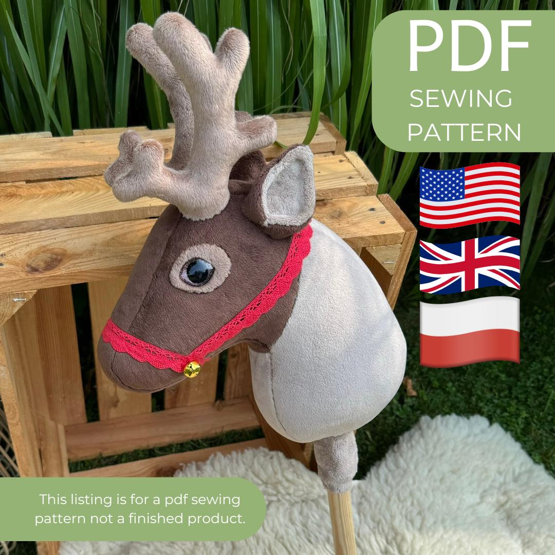 Stuffed Reindeer Sewing Pattern: DIY Plush Holiday Toy (PDF Pattern) - Etsy for Free Printable Christmas Reindeer Sewing Pattern