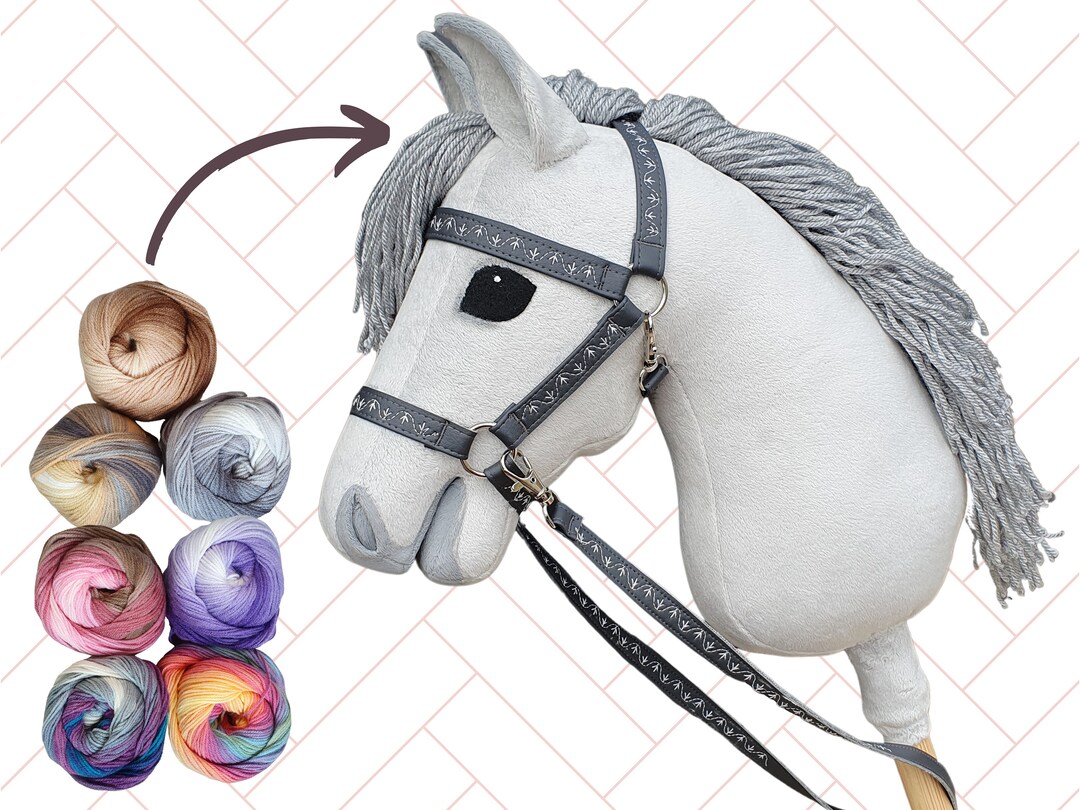 Hobby Horse With Realistic Nose, Stick Horse With Colorful Mane