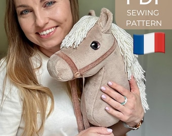 Steckenpferd-Nähvorlage: DIY-Plüschpony, Stofftierkopf (Französisch)