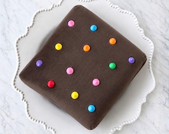 Plush Custom Brownie Prop | Cosmic Brownie Plush | Fake Food Plushie | Cosplay & Fursuit Accessory | Custom Candy Toppings | Kawaii Decor