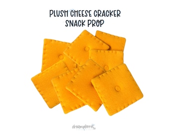 Plush Cheese Square Snack Cracker Prop for Fursuit Cosplay Accessory | Handmade Cartoon Style Costume Prop, Snack Food Pillow, Fake Food Toy