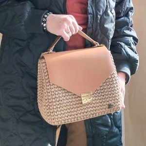 Sacs à main en cuir de créateur de luxe - Petit sac à bandoulière en cuir au crochet - Sac à main en crochet au crochet - Sac à main cartable en cuir fait main
