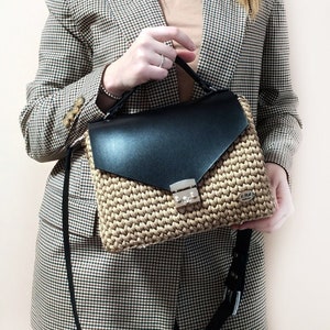 Sac à bandoulière personnalisé en cuir de luxe - Sac à main en cuir fait main pour femme - Sac à main cartable en cuir - Sac à main en cuir au crochet
