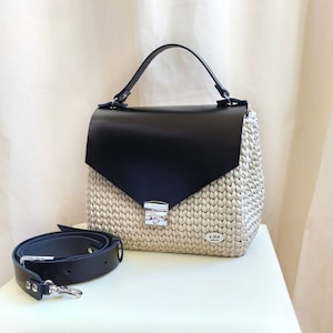 Sac à main cartable en cuir - Sac à bandoulière personnalisé en cuir de luxe - Sac à main en cuir fait main pour femme - Sac à main en cuir au crochet