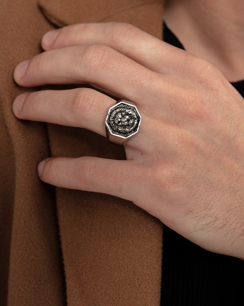 LION RING Men Ring Leo Ring Statement Ring Vintage Etsy