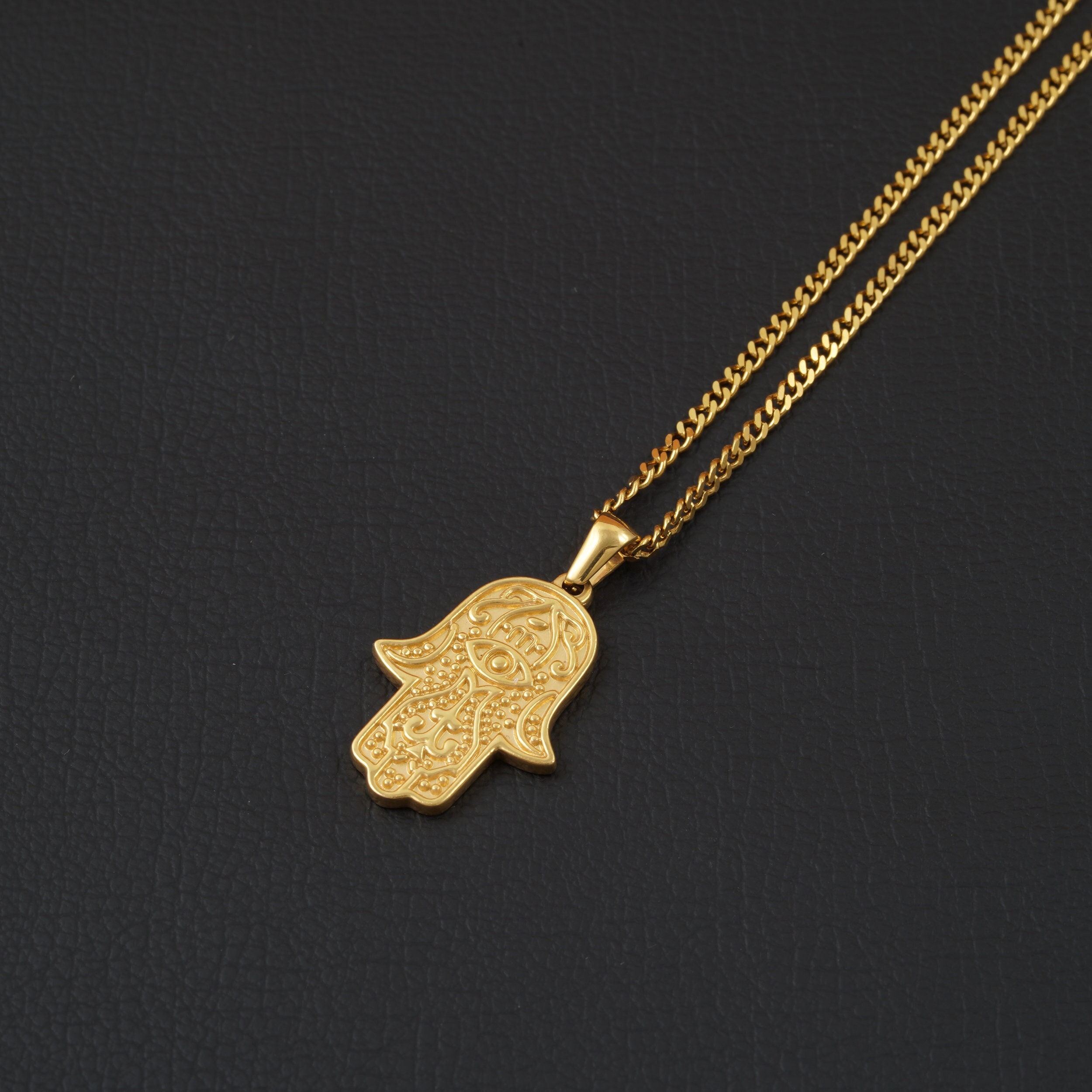 MEN S HAMSA NECKLACE Hamsa Hand Necklace Evil Eye Necklace Gold