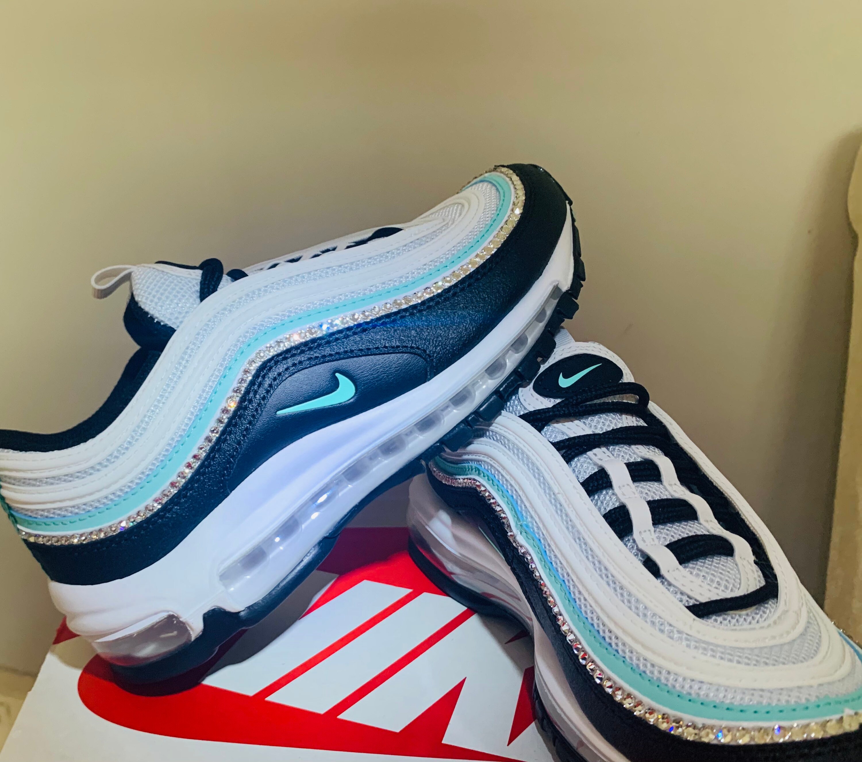 nike air max 97 blue white black