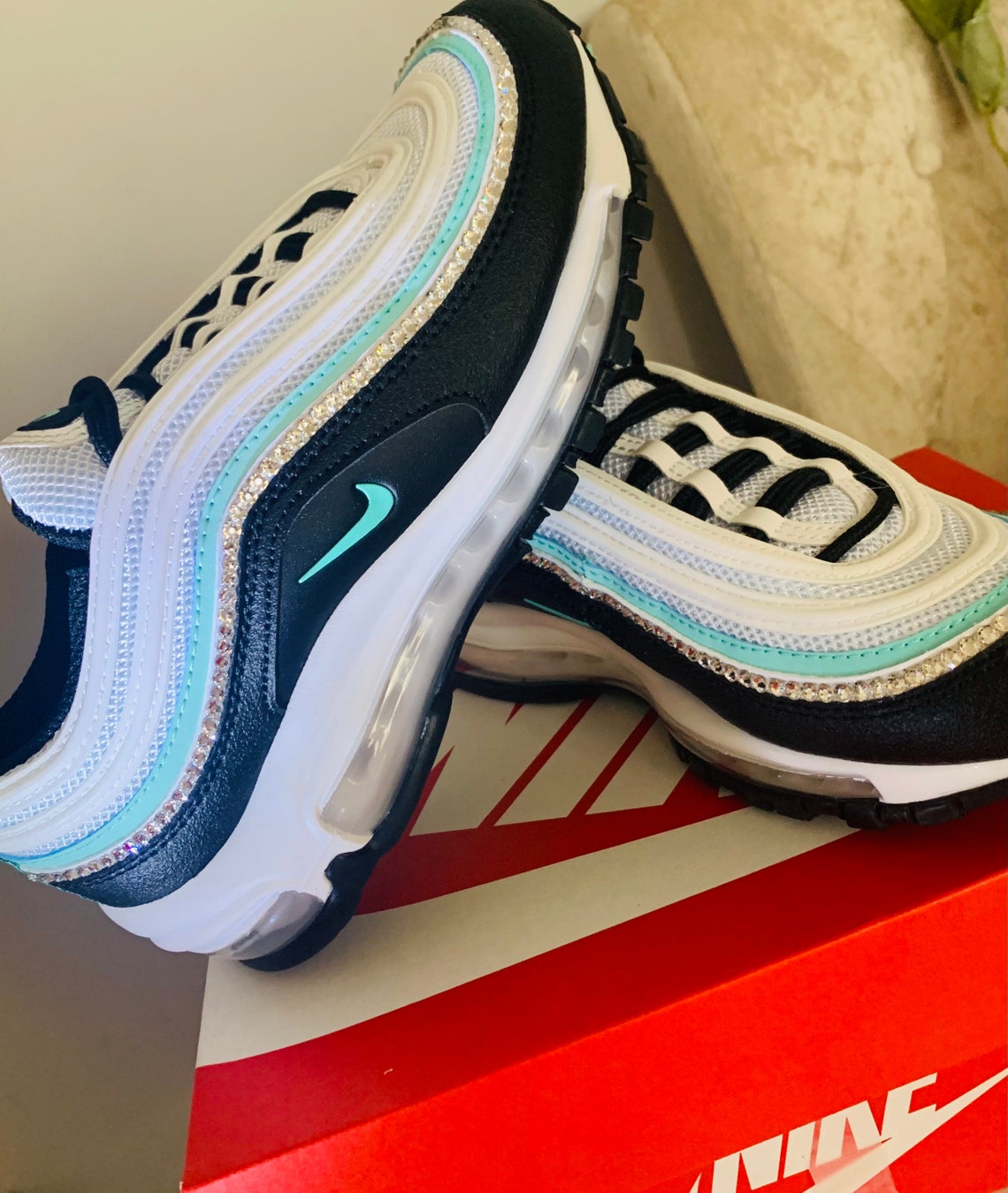 nike air max 97 blue white black