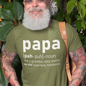 Männer Papa Shirt Papa Definition T-Shirt Vatertag Papa Shirt Papa Geschenke Opa Shirt Superheld Cooles hübsches Papa Shirt Lustiges Geschenk