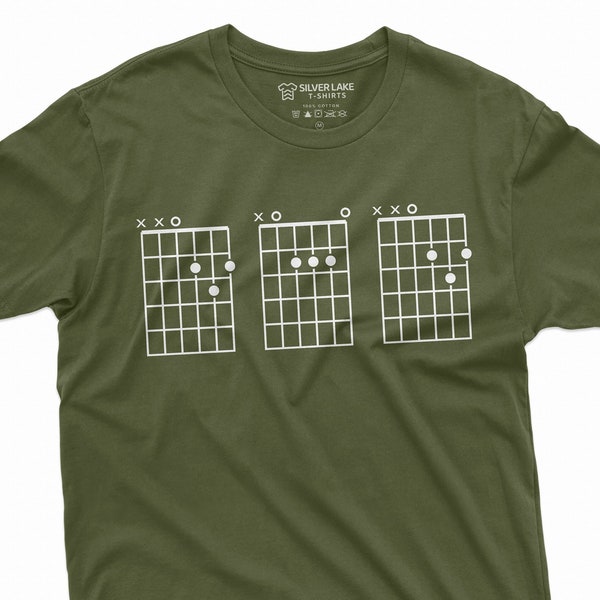 Herren Gitarrenakkord Shirt Musiker Musik Gitarrist T-Shirt Vatertag Gitarrist T-Shirt Gitarrist Papa Geschenke Papa Gitarrenakkord Tshirt