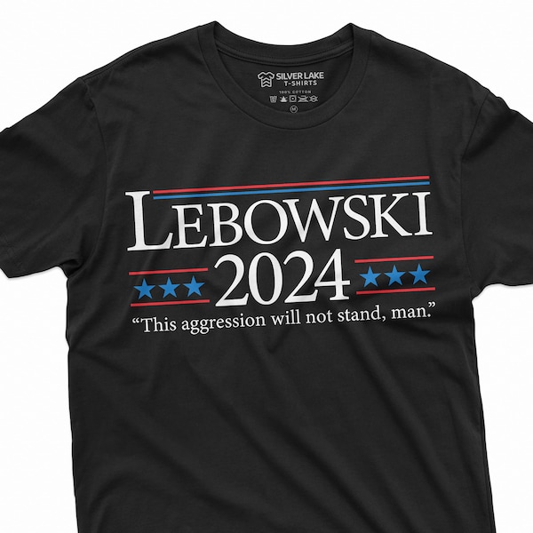 Chemise Lebowski 2024 pour homme Chemise drôle Lebowski citation Chemise politique USA 2024 pour les élections T-shirt de la culture pop inspiré du film, chemises politiques