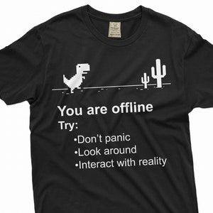 Men&#39;s Funny Shirt Offline Game Shirt T-Rex Dino Runner Shirt Humorous Gifts Funny Sarcastic T-Shirt Funny Birthday Gifts For him Her