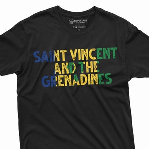 Camicia Saint Vincent e Grenadine Camicie vincenziane Camicia colori bandiera patriottica Grenadine Saint Vincent e Grenadine Tee