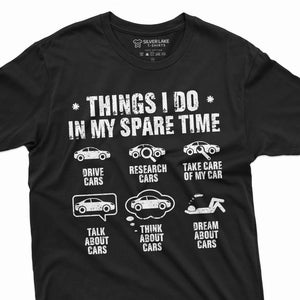 メンズ 暇な時にすることシャツ カーガイシャツ 車好きへのギフト メンズ用カーシャツ 夫への面白い誕生日Tシャツギフト