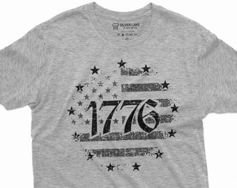 1776 Shirt USA Independence Day T-Shirt 4th Of July Gift Tee Fourth Of July T-Shirt US Patriotic Flag Tee Shirt For Him Her Dad Mom
