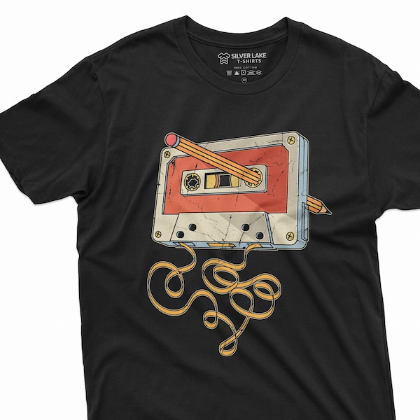 80s 90s Cassette Tape Pencil Shirt 1980s Throwback Music Retro Shirt Music 1990s Shirt Cassette Shirt Cassette Shirt Vintage Gifts