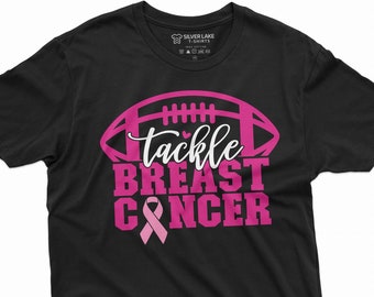Tackle Breast Cancer T-Shirt Cancer Awareness Day T-Shirt Cancer Shirt Football Cancer Tee Breast Cancer Football Shirt