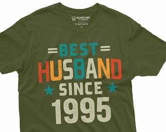 Beste echtgenoot T-shirt echtgenoot aanpasbare tee echtgenoot verjaardag aangepaste T-shirt beste echtgenoot sinds 1995 shirt echtgenoot verjaardag geschenken