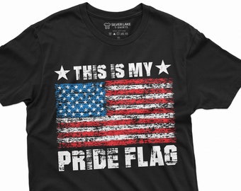 Men&#39;s Patriotic Shirt This Is My Pride Flag Shirt US Shirts USA Patriotic Flag Tee American Gifts America Flag Shirt 4th Of July Tee Shirt