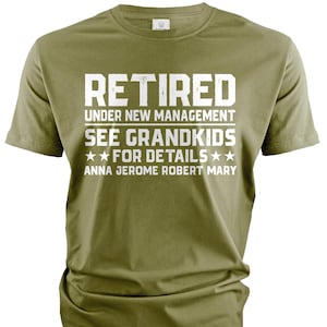 Men&#39;s Retirement T-shirt Retired Grandpa Gift Grandpa Joke Shirt Customized Shirt Funny Grandfather Customizable Tee Shirt Personalized Tees