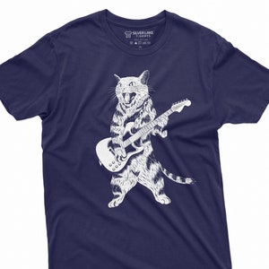 Funny Guitarist Shirt Guitarist Cat T-Shirt Cat Lover Gift Tee Musician Gifts Musician Music Lover Tee Cat Guitar Tee Funny Gifts For Him