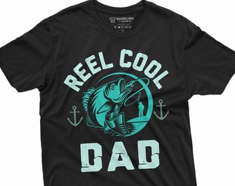 Reel Cool Dad T-Shirt Fishing Shirt Fisherman Dad Gift Tee Fishing Gifts Festa del papà Pesca T Shirt Festa del papà Regalo per papà