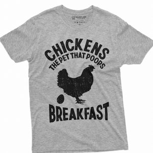 Divertida camisa de pollo Pollo que hace caca Desayuno Camiseta Amante del pollo Camiseta de la agricultura Camisa de la agricultura Amante de la agricultura Camiseta Regalo para el granjero
