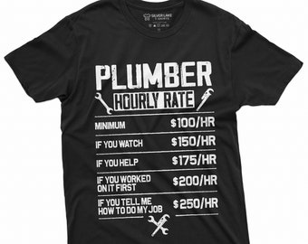 Camiseta de fontanero divertido por hora, regalo de plomero, regalos para plomeros, camiseta de plomería, camisa de plomero, arte de plomero, regalos divertidos para papá