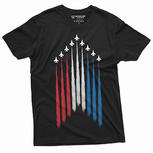 USA American Flag T-Shirt Jet Shirt 4th Of July Airplanes Tee Military Veteran Gift USA Aviation Pilot Gift Tee Fourth Of July Party Shirt