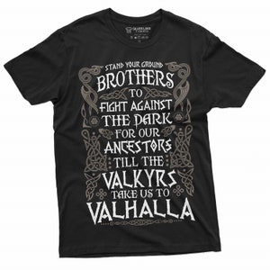 Men&#39;s Viking T-Shirt Viking Warrior Shirt Stand Your Ground Gift Tee Shirt For Viking Valhalla T-Shirt Valkyrie Tee Vikings Lover Gift Tee