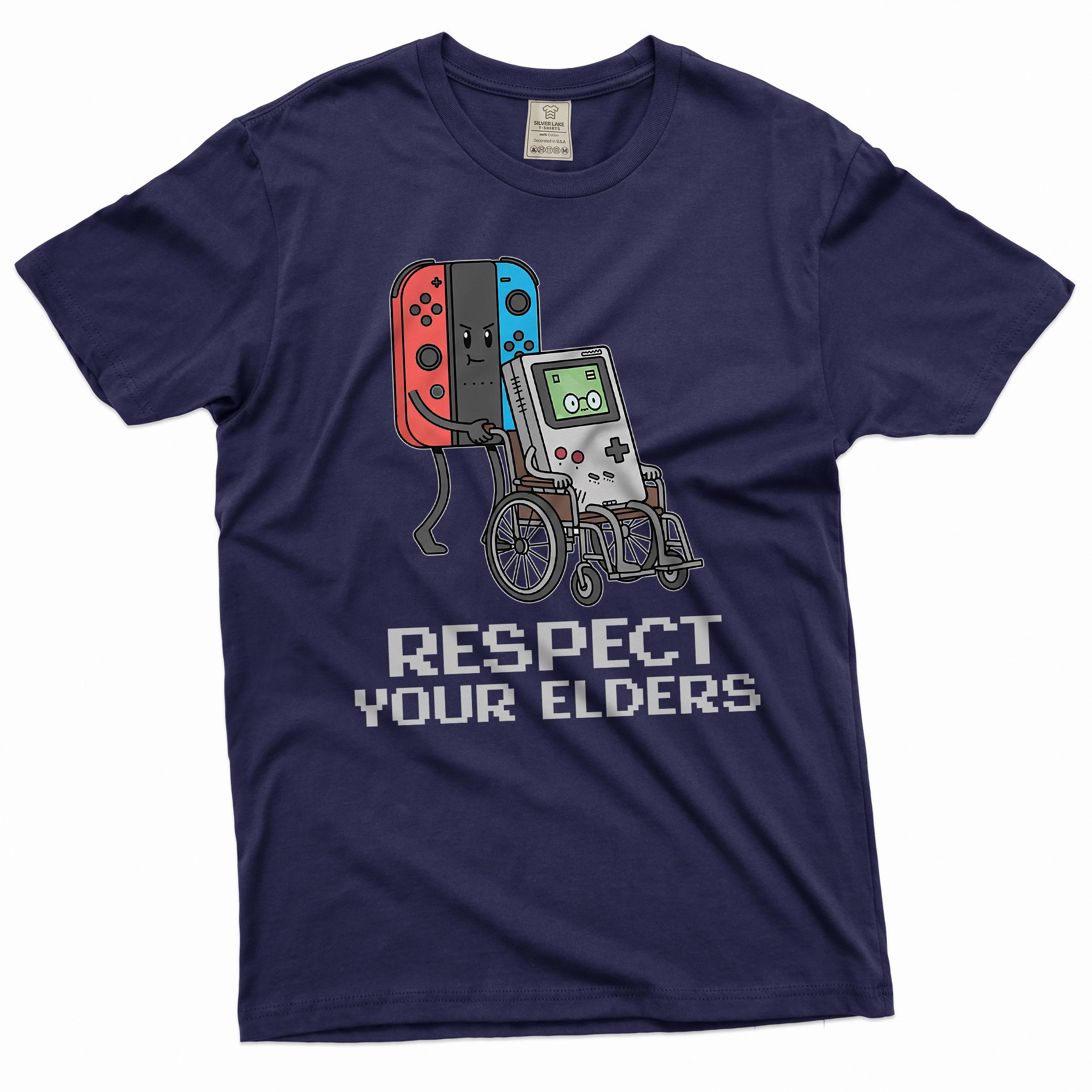 Men's Funny Video Gaming Classic Gamer T-shirt Respect Your Elders