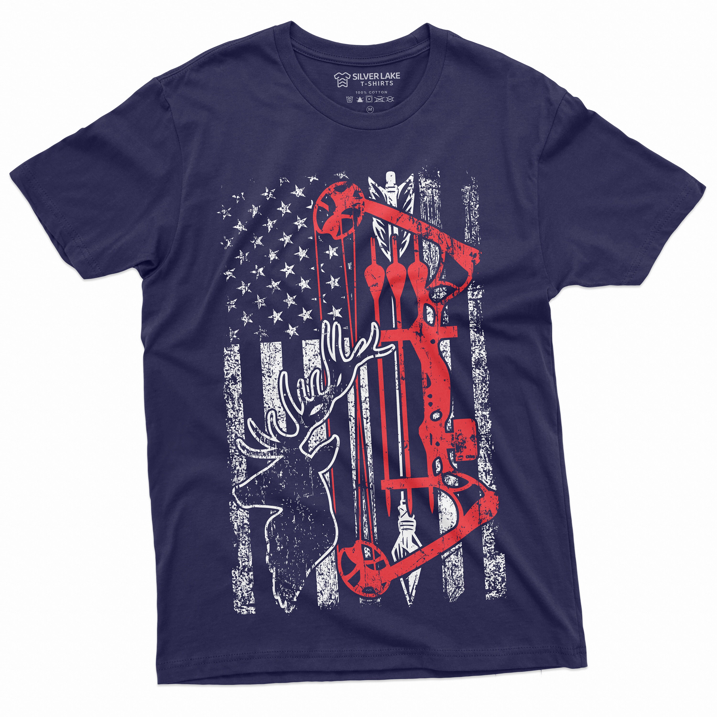 Hunting Shirt American Flag Tee Bow Hunting T shirt American