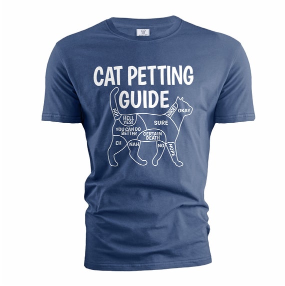 猫の撫で方ガイドシャツ おもしろ猫シャツ かわいい猫Tシャツ 猫の