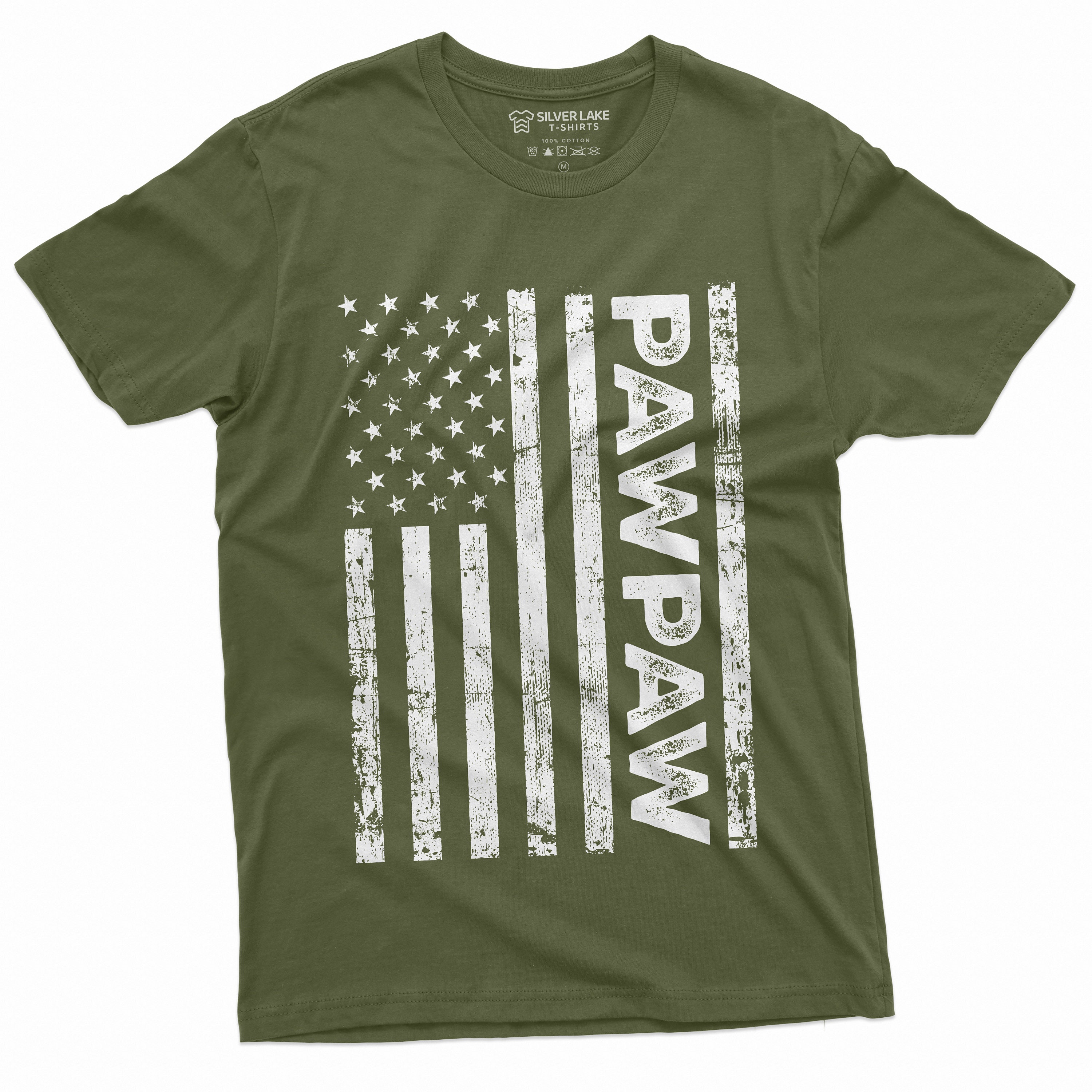 Pawpaw Shirt White American USA Flag Tee Patriotic Grandpa Tshirt Father's Day Gift Funny Shirt Men Dad Grandpa Shirt Paw Paw Gift