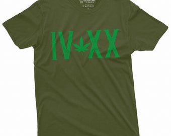 T-Shirt Uomo Divertente Patate Al Forno - 420 Marijuana Erba - Crazy Dog Tshirts, Verde Heather