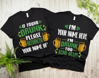 Matching St Patricks Couple Shirt Funny St Patrick's Day TShirt for Him and Her Wife And Husband Custom T Shirt Saint Patricks Party Tees