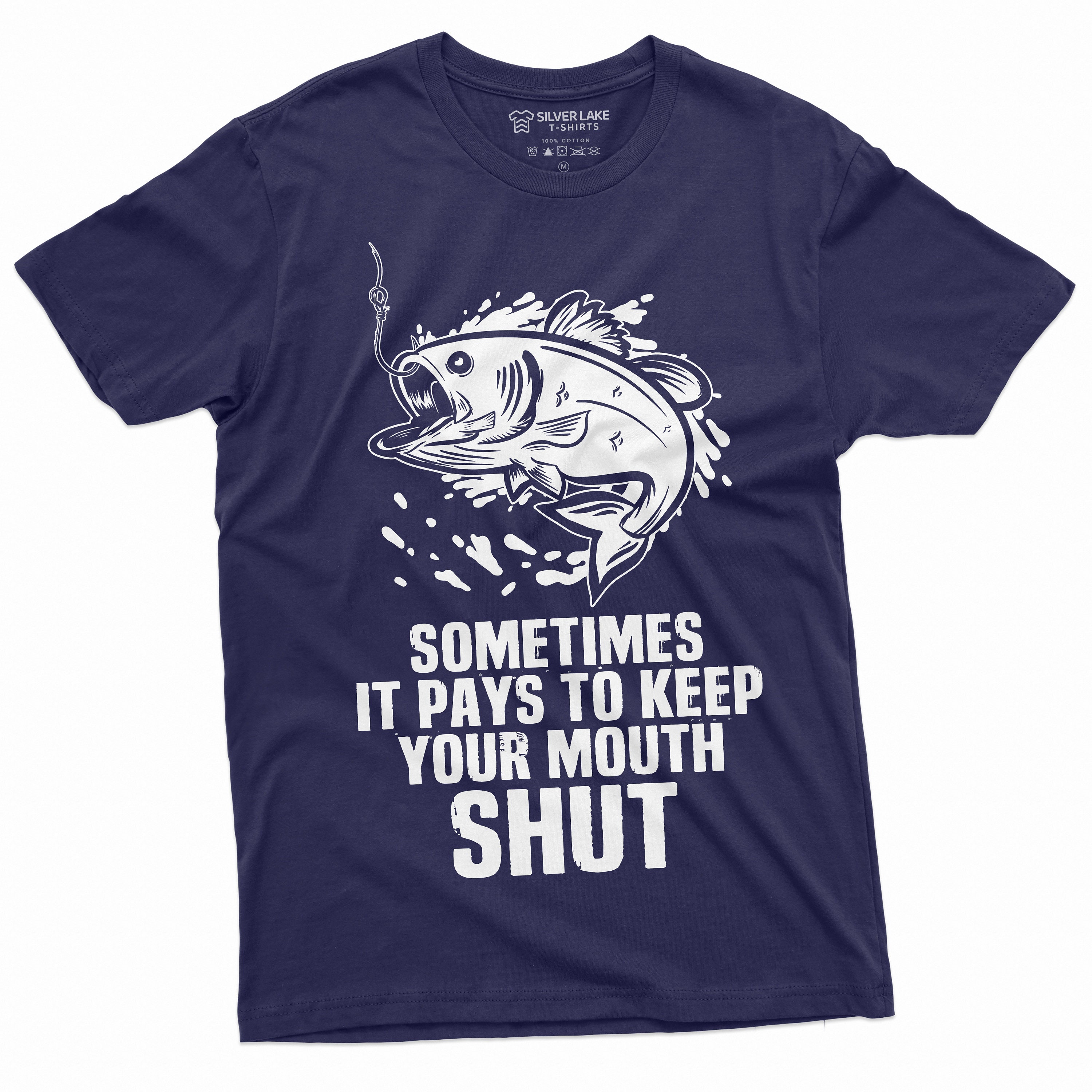 Size Matters Fish Fishing Outdoors Lure Big Fish Funny Slogans Mens T-shirt