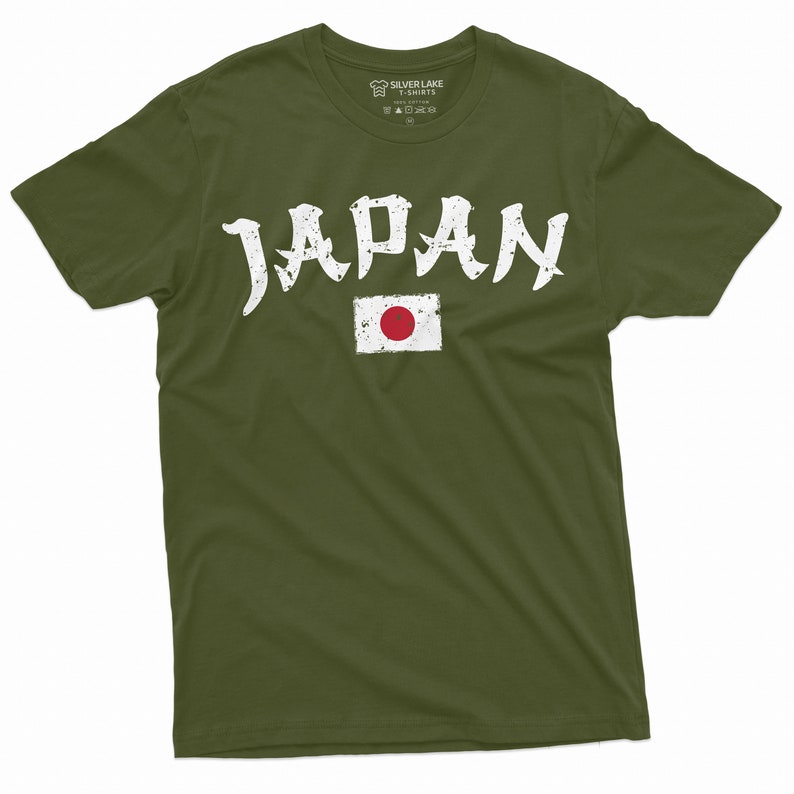 Japan T-Shirt Japan Flag Japanese Flag Shirt Japanese Friend Gift Ideas Nihon T-Shirt Japan Tokyo Shirt 日本 シャツ Military Green