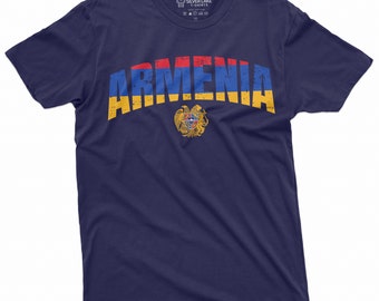 Silk Road Tees Armenia T-Shirt – Flag & Coat Of Arms Design, Unisex Medium Black