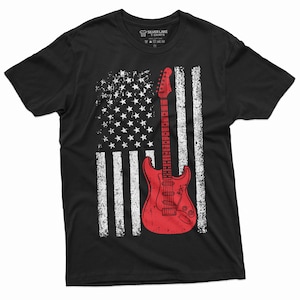 Guitar Flag Shirt 4th Of July Patriotic Tee Guitarist Shirt USA American Guitarist Shirt Musician Patriotic Tee America Flag Shirt