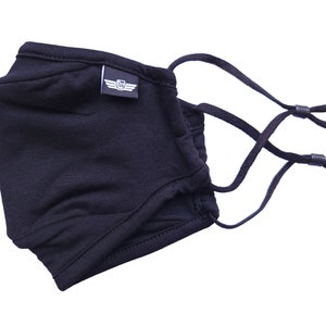 Black Reusable Fabric Cloth Face Mask Adjustable Bamboo Breathable Washable Mask with Filter included
