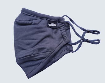 Grau wiederverwendbare Stoff Tuch Gesichtsmaske verstellbar Bambus